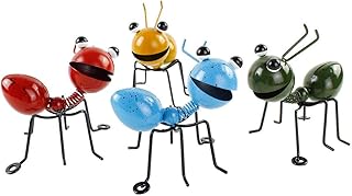 YiYa 4 Pcs Metal Ants Metal Ant Ornaments Ant Garden Decoration Ant Wall Decoration Metal Ant Outdoor Decoration Colorful Cute Insect for Garden Lawn Children's Room Bathroom Home Wall Decoration