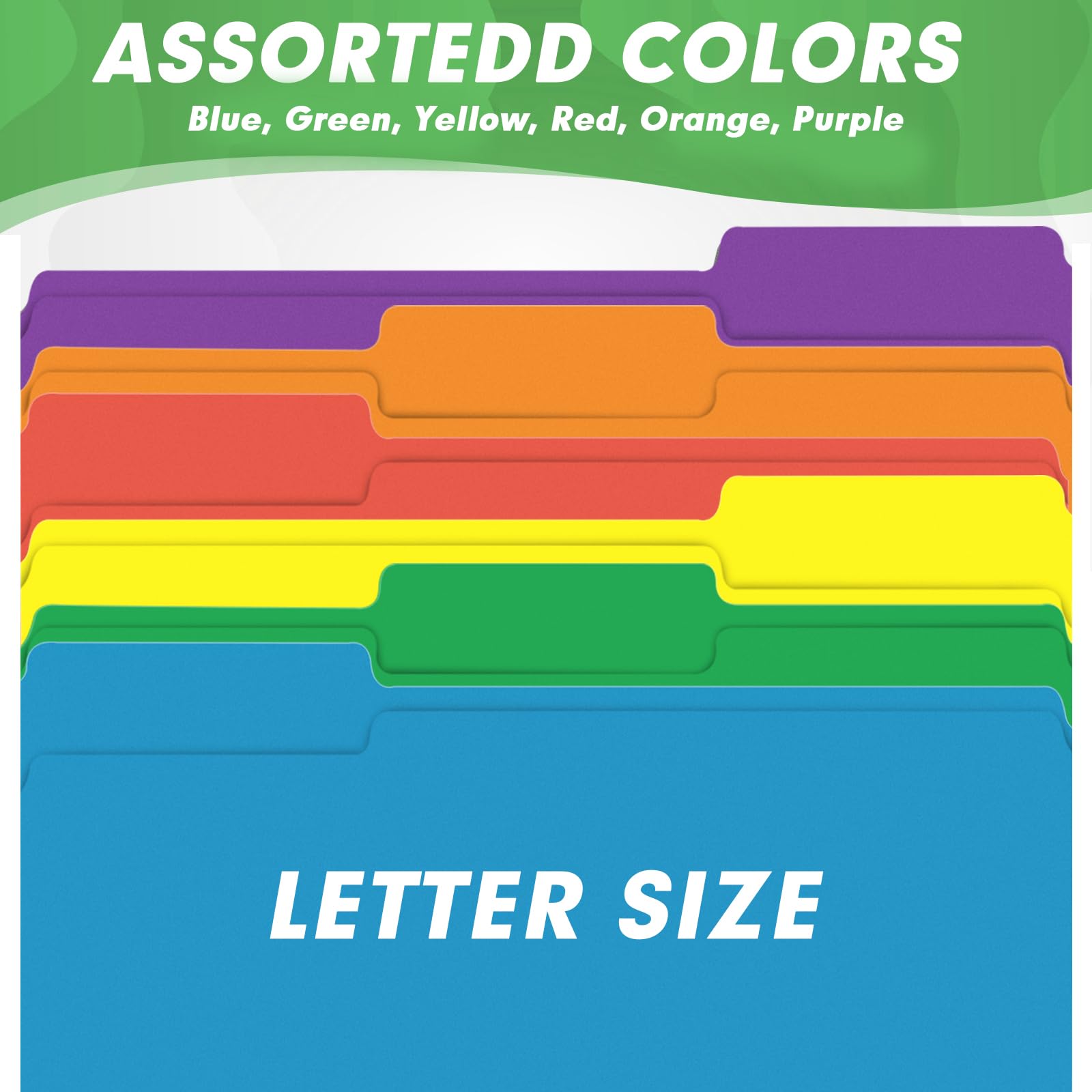 Snapklik.com : File Folder, 30 Pack 1/3 Cut Tab File Folders, Colored ...