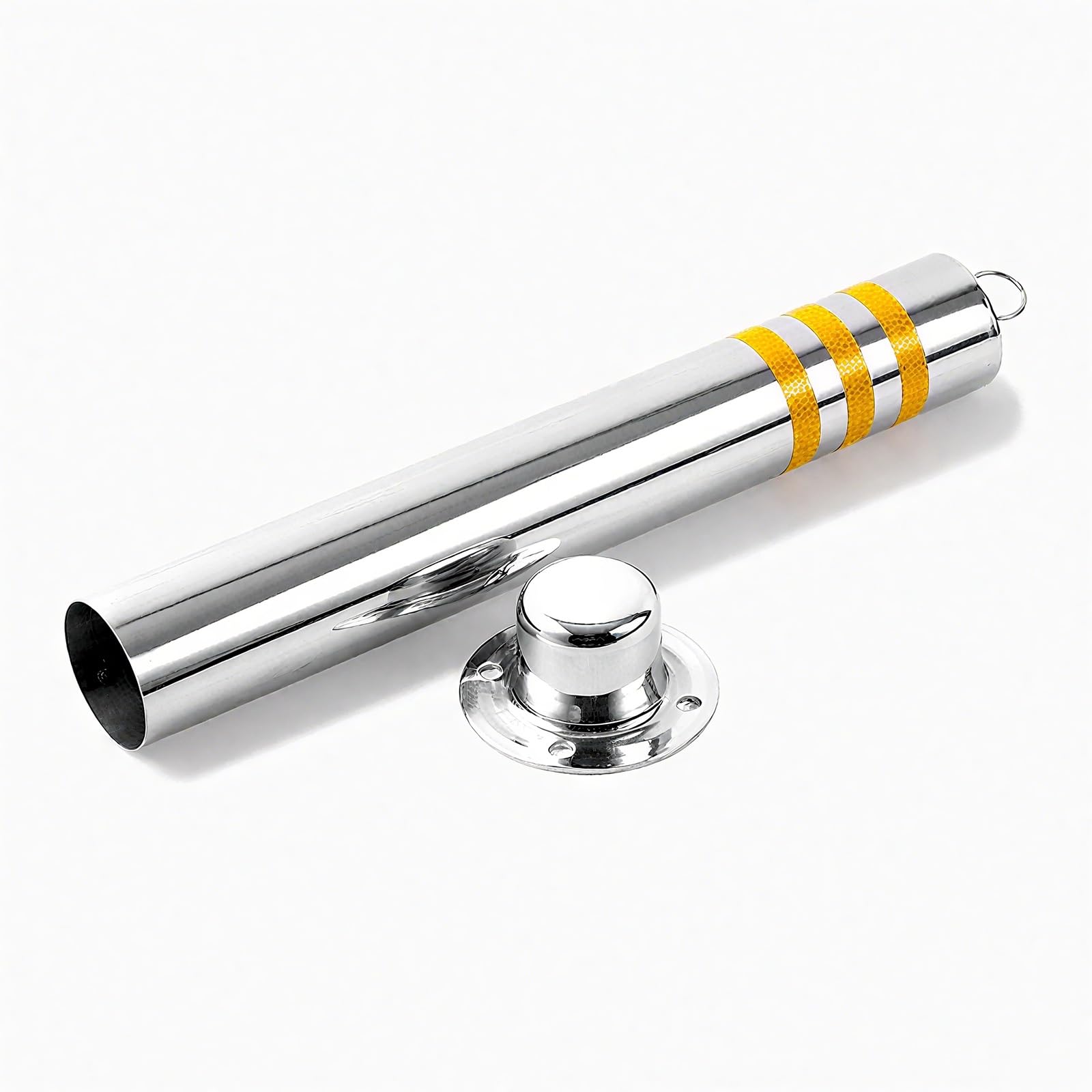 HCZKIUJY Stainless Steel Security Parking Bollards with Locking Mechanism & Reflective Bands Driveway Barrier Posts Traffic Control (76 * 750MM/3 * 29.5IN)