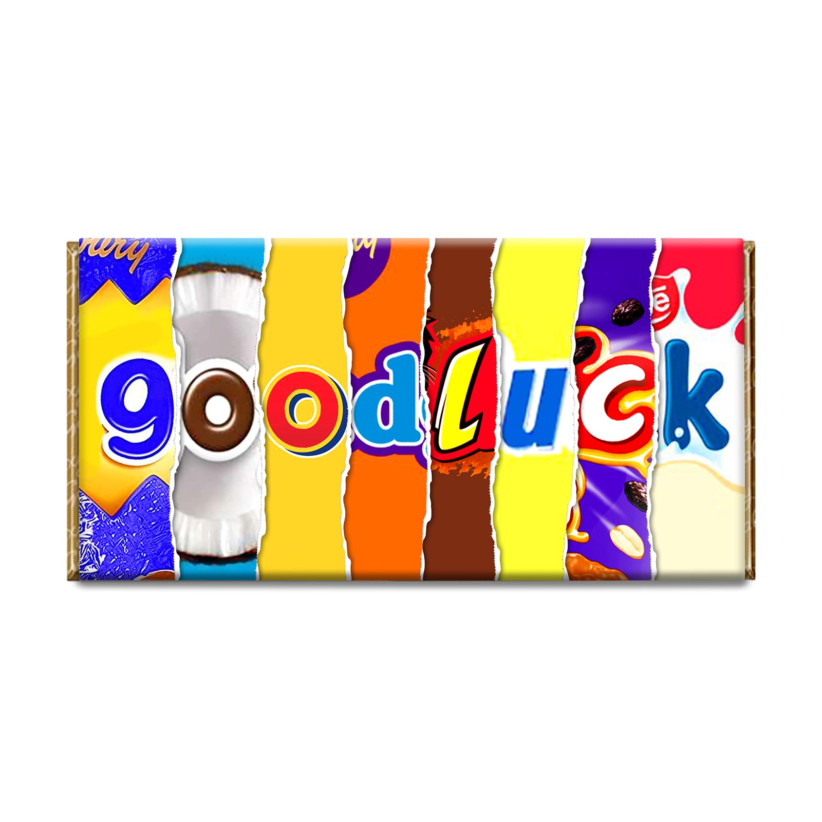 Good Luck Novelty Chocolate Bar Wrapper Lovely Gift Present For Wedding Birthday #228 (without chocolate)