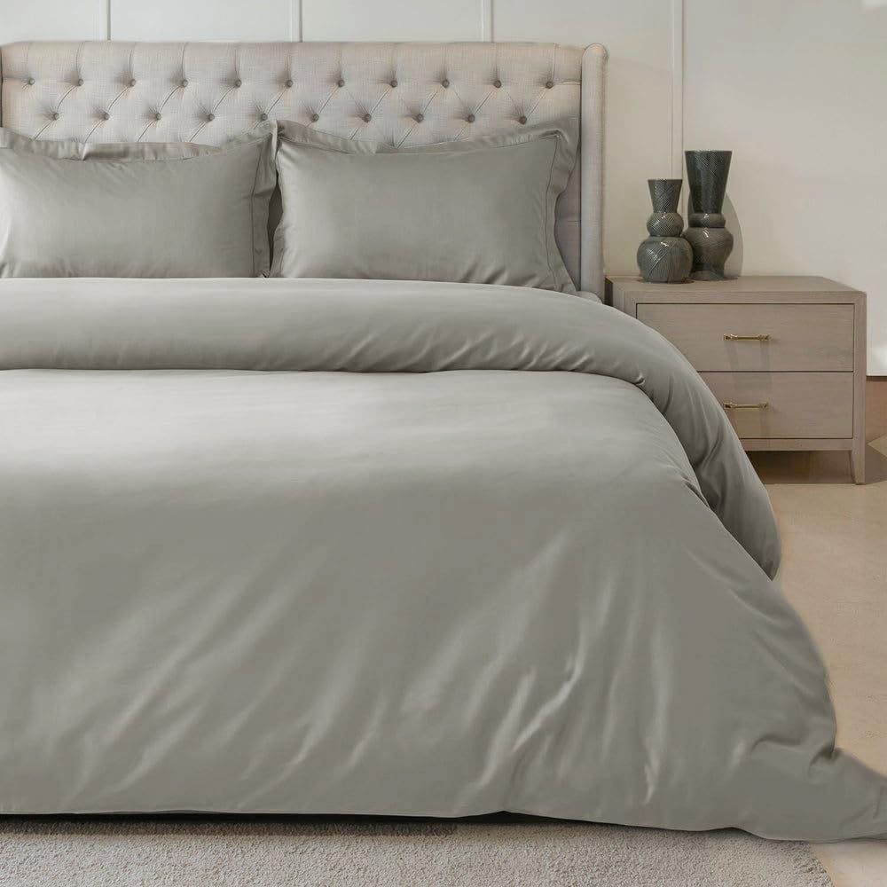 ARIHANT bedsheets Luxury Satin Bedding Set, Duvet Cover with Pillowcases King Size 108'' x 108 '' Durable (Gray)-image-18