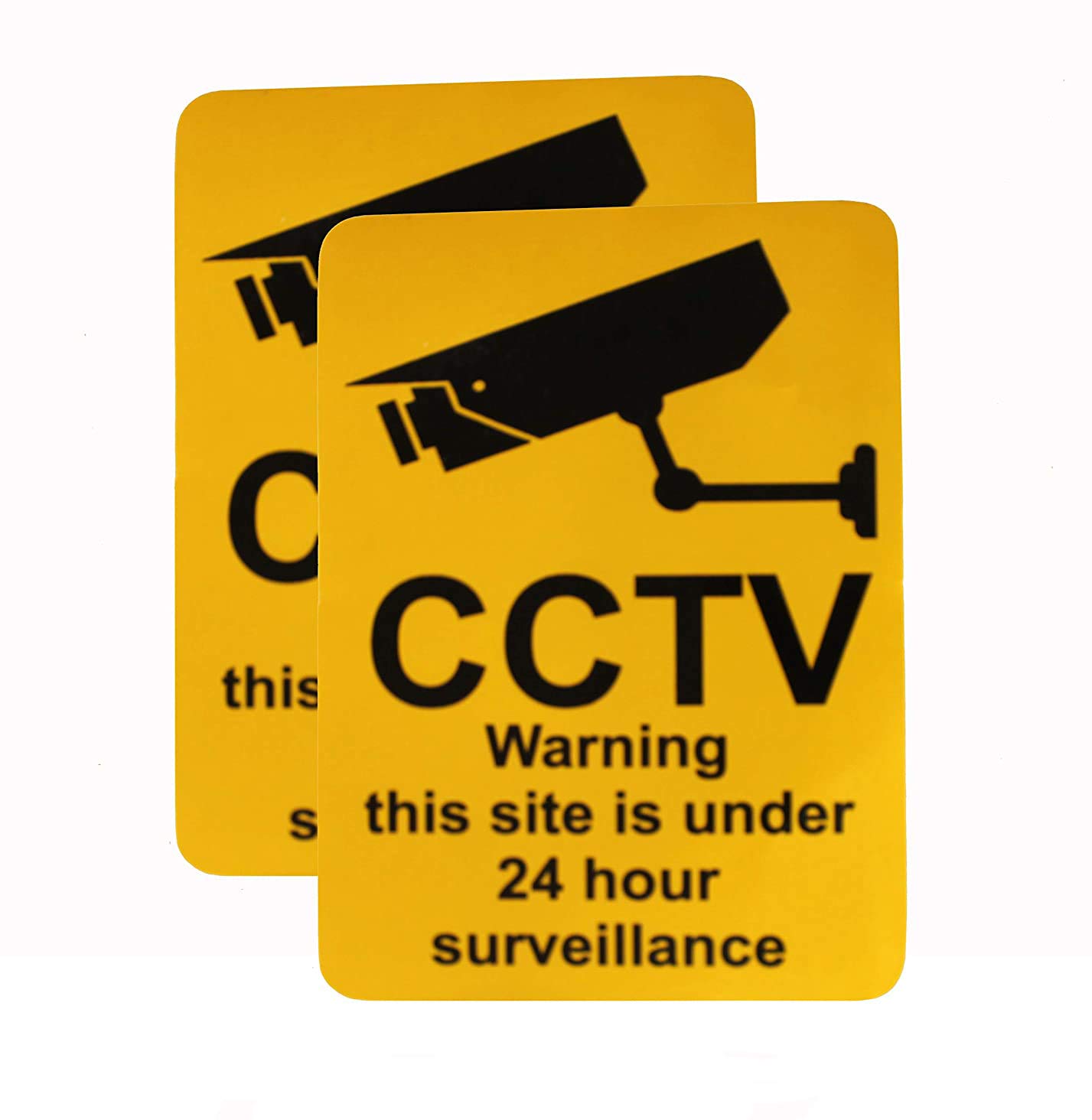 eSplanade CCTV Warning 24 Hours Surveillance Sign Yellow Sticker Decal - Easy to Mount Weather Resistant Long Lasting Ink (Size -7.5"x5.5") (B07V24CPH6) Amazon Price History, Amazon Price Tracker