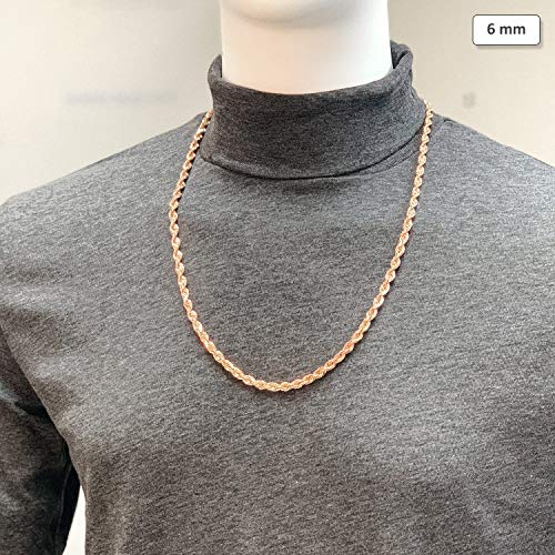 Verona Jewelers Gold chain Plated Stainless Steel chain 2-5MM Diamond Cut Twisted Style Rope Chain-Braided Chain,4