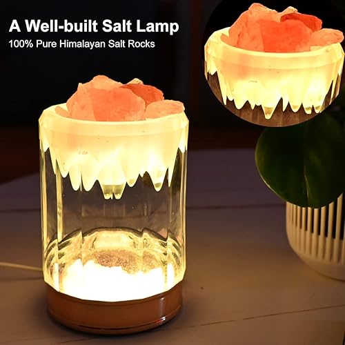 Miniatura 2 de FANHAO Iceberg - Lámpara de sal del Himalaya de 16 colores con brillo remoto ajustable luz nocturna USB de cristal natural para decoración y regalos