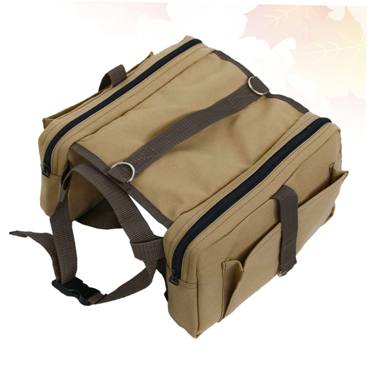 FOMIYES Zaino Esterno per Cani di Cotone, Borsa da Trekking per Cane Tasche Laterali e Cintura Stabile, per Escursioni e Campeggio