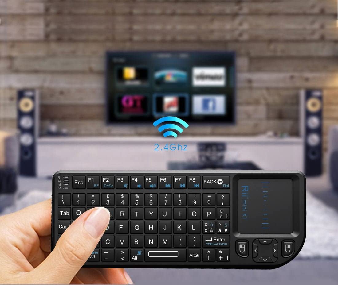 Rii Mini X1 Wireless (layout ITALIANO) - tastiera con mouse touchpad per Smart TV, Mini PC, HTPC, Console, Computer