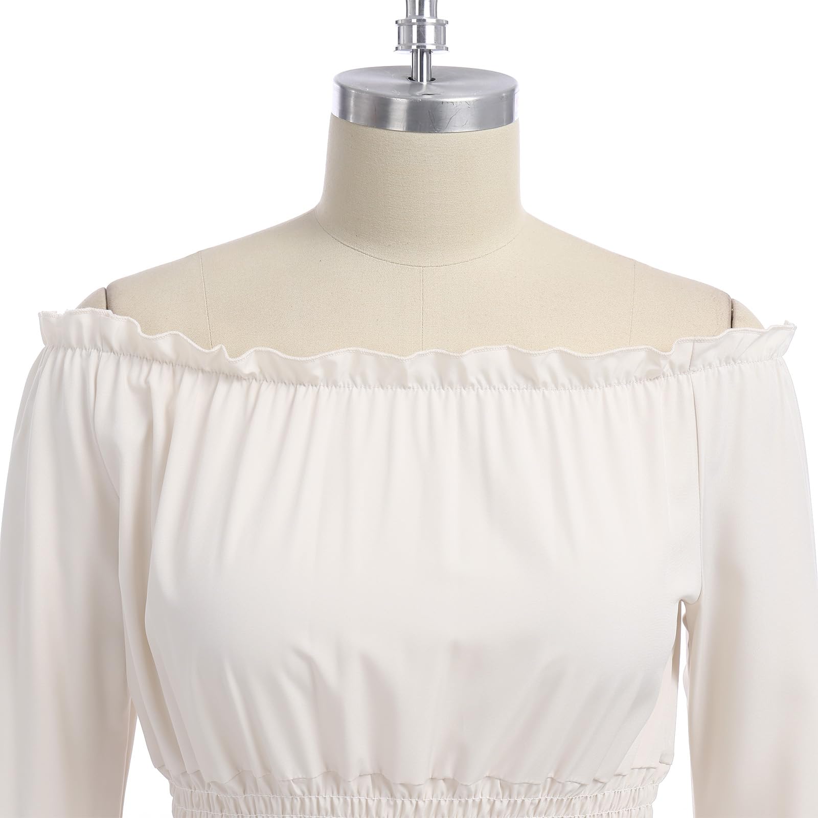Odizli Mittelalter Kleidung Damen Gothic Steampunk Langarm Off Shoulder Corsett Top Viktorianisches Renaissance Kostüm