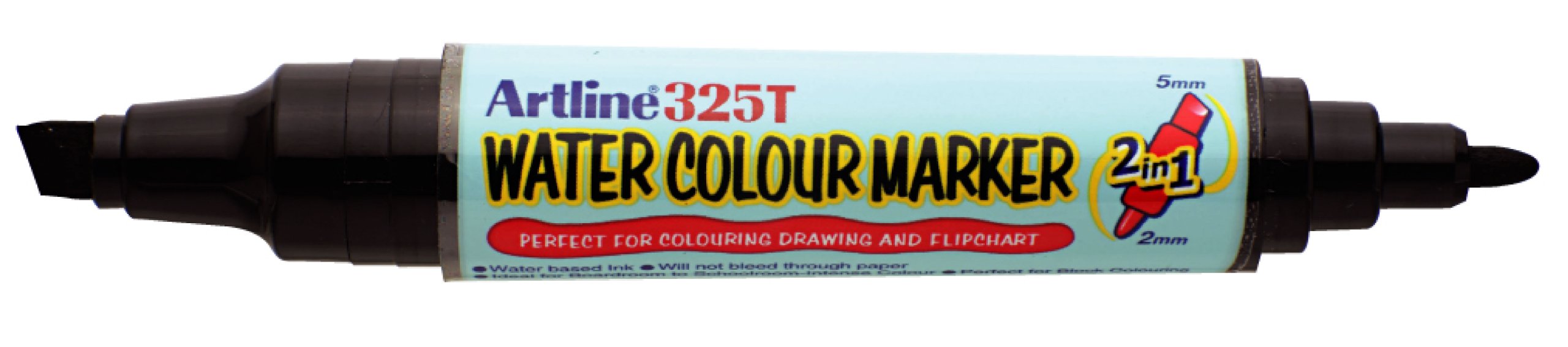 Artlinearmk325bk 2 in 1 water color marker 12-pieces, black