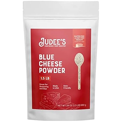 Judee's - Polvo de queso azul de 1.5 libras, sin gluten y sin nueces, uso en condimentos y aderezos para ensaladas, ideal para salsas, untar y