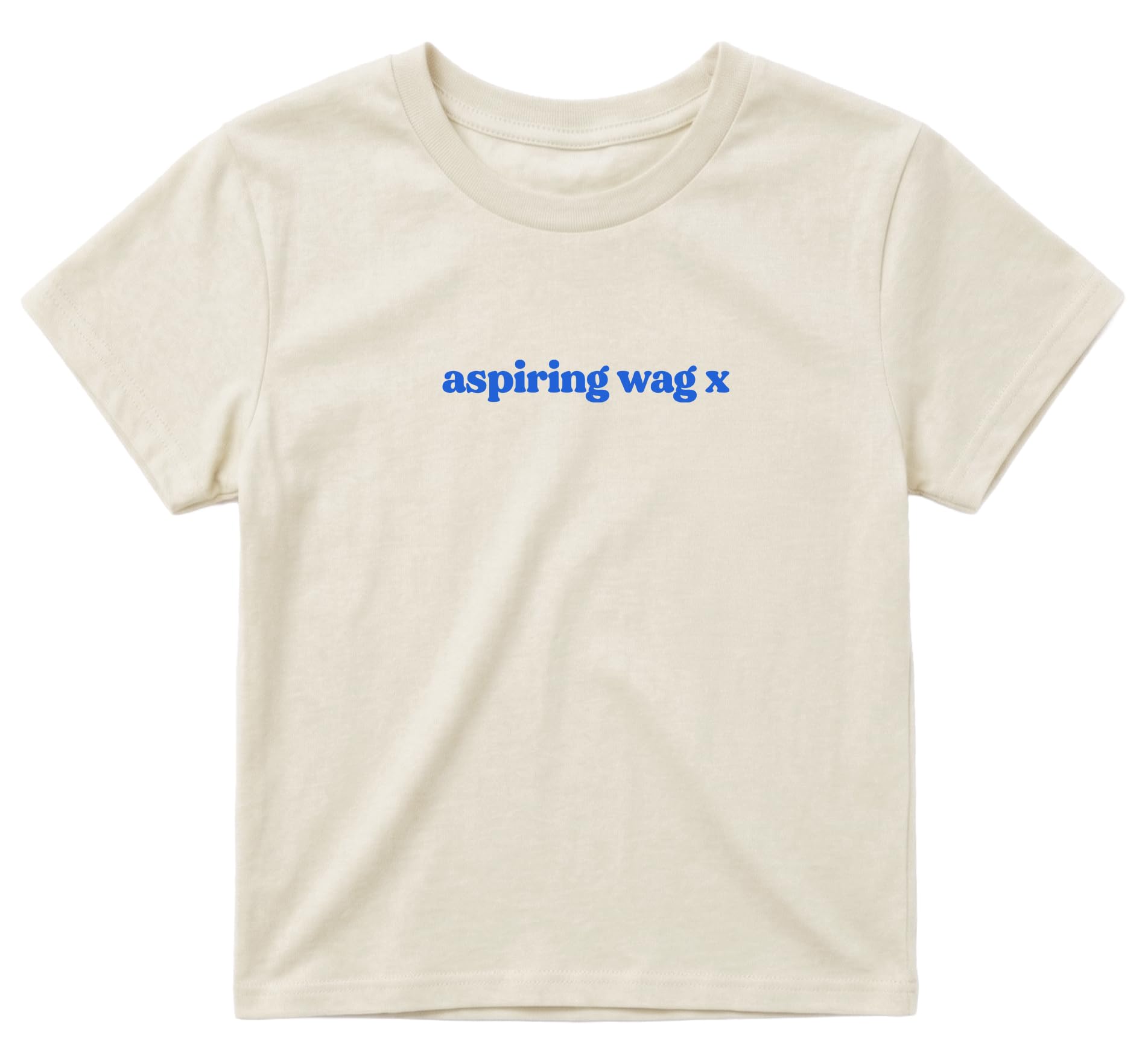 Sanfran Clothing Aspiring Wag Baby Tee T-Shirt Top World Football Shirt England Scotland Country Team 2026 Soccer Womens Flag Varsity Shirt Natural (Blue Text) - Medium โ image 1