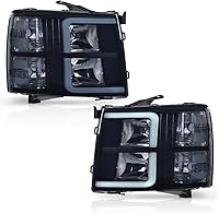 Vista 19 de PIT66 Conjunto de faros laterales izquierdos, compatible con Chevy Silverado 1500 2007-2013, Silverado 2500 3500 2007-2014 y HD Lente transparente