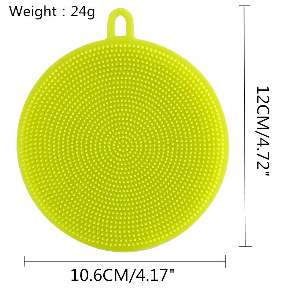 Ulalaza 7Pcs Silicone Dishwashing Brush Multi-Purpose Fruit Plate Washer BPA Free Kitchen Scrubber