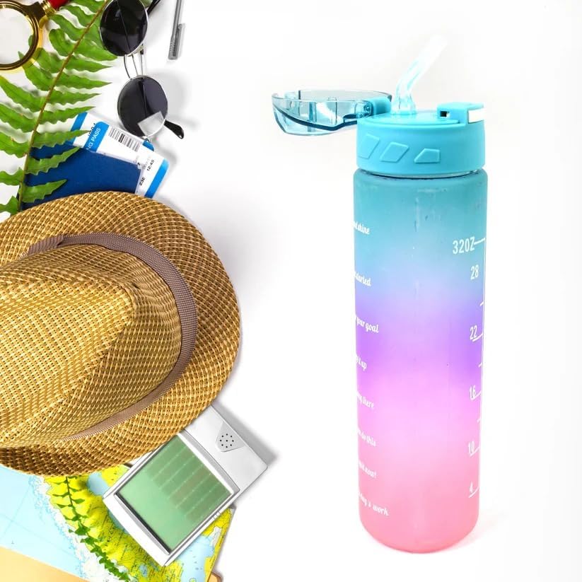 Oblivion Water Bottle 900 ml – Colorful Plastic Hydration Bottle with Straw, Leakproof BPA-Free Drinkware for Home & Office – Reusable, Durable & Lightweight Container for Daily & Travel Use (1 Pc)