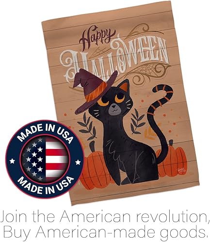 Miniatura 5 de Bandera de la casa de gato brujo  Paquete de otoño Halloween bruja truco o trato espeluznante noche negro temporada otoño calabaza apoyo nuestras