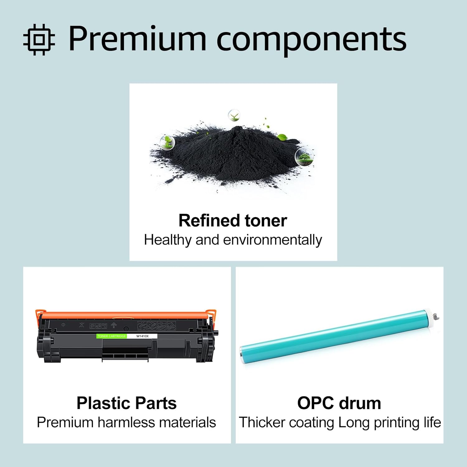 greencycle 141X No Chip Compatible for HP 141X Black Toner Cartridge W1410X Work with Laser Jet M110w MFP M140w MFP M139w(1PCS,No Chip Requires Manual Installation of an OEM chip)