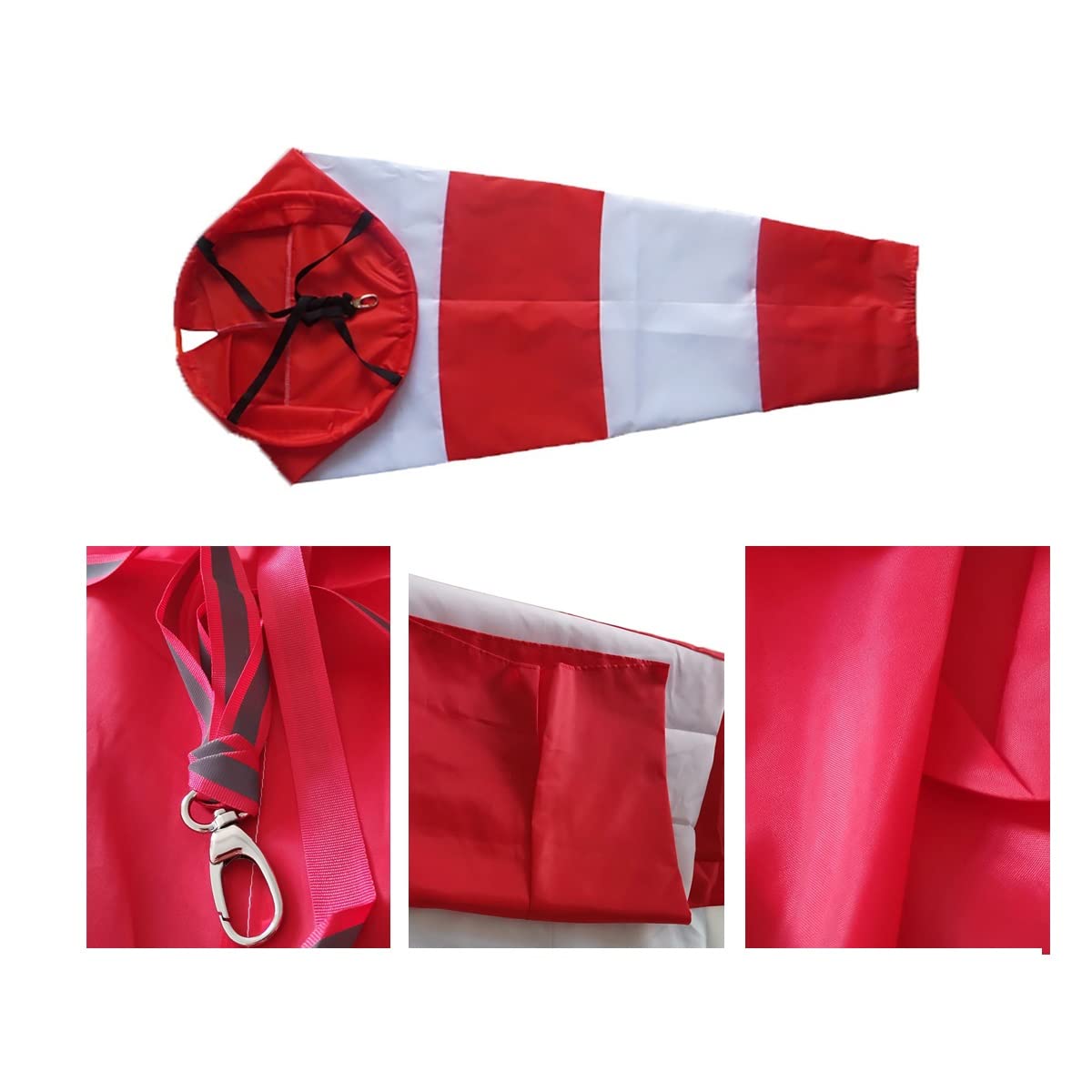 Manica A Vento, 150cm Di Lunghezza Impermeabile Segnavento Rosso E Bianco, Borsa For La Direzione Del Vento Segnavento For La Misurazione Del Vento, Bandiera Di Avvertimento In Tessuto Oxford Rip-stop