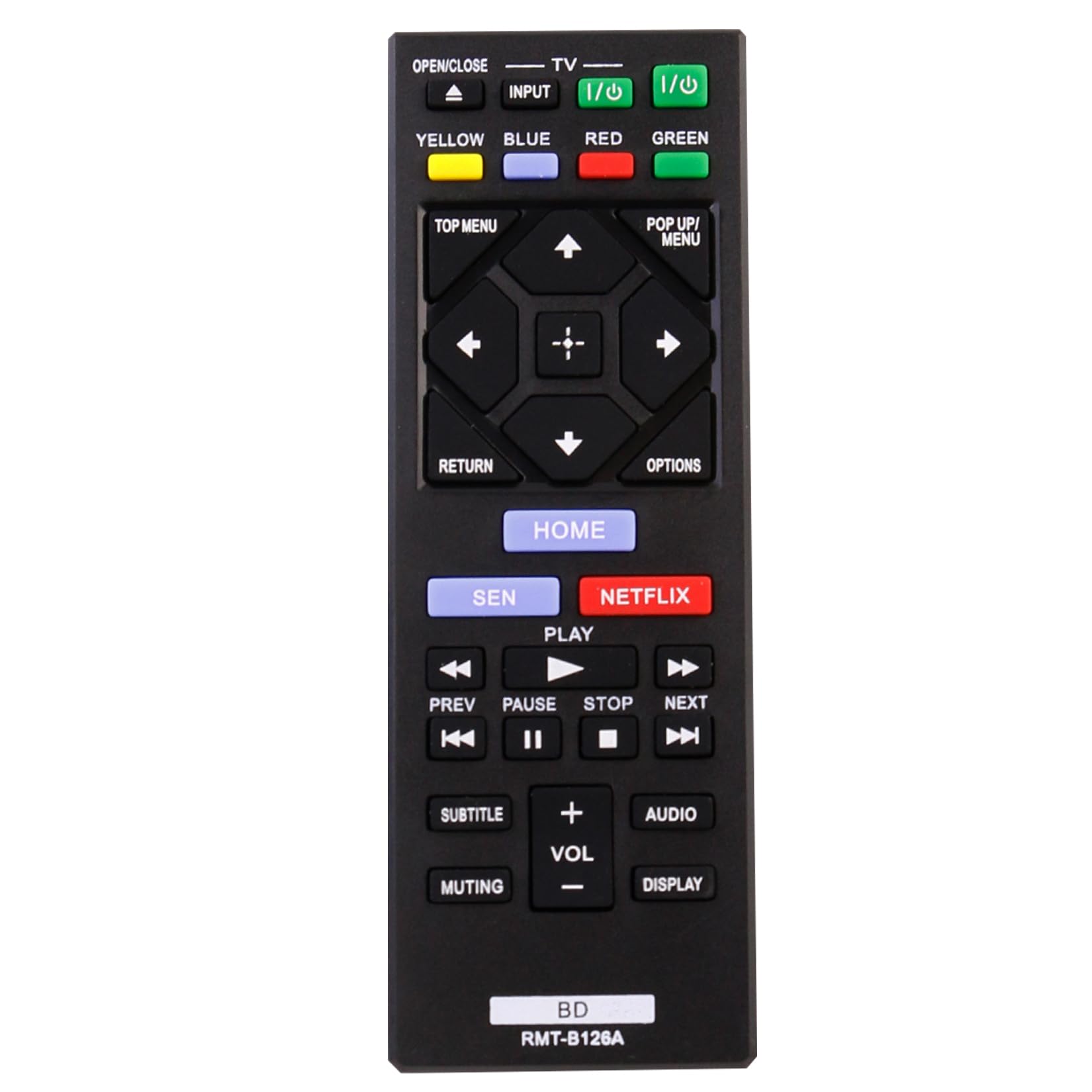 RMT-B126A Replacement Remote Control fit for Sony Blu-Ray BD Player BDP-BX120 BDP-BX320 BDP-BX520 BDP-BX620 BDP-S1200 BDP-S2200 BDP-S3200 BDP-S5200