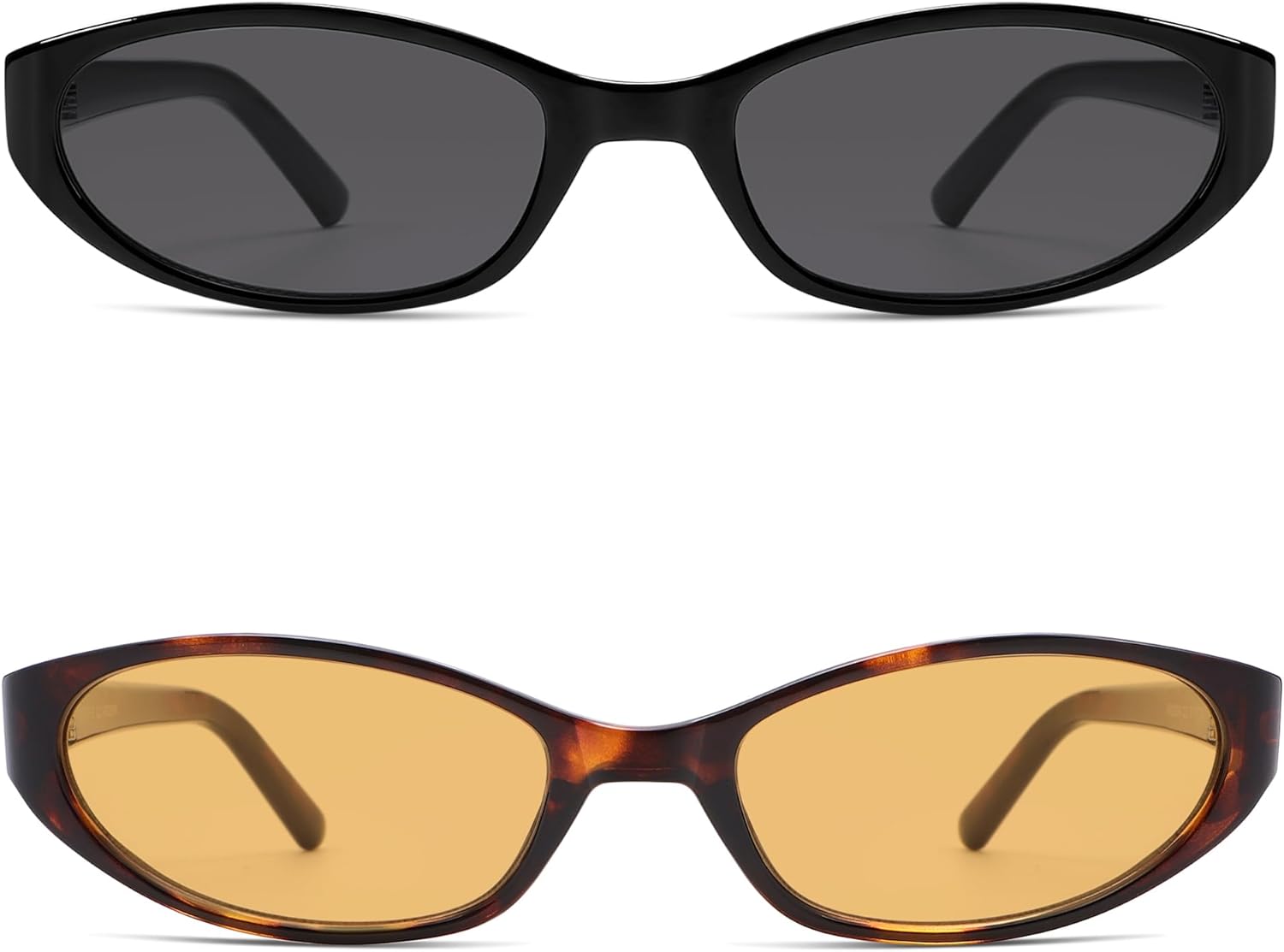 Retro Oval Sunglasses for Women Men Y2k Narrow Cat Eye Sunnies Skinny Shades AR82299 - Image 4