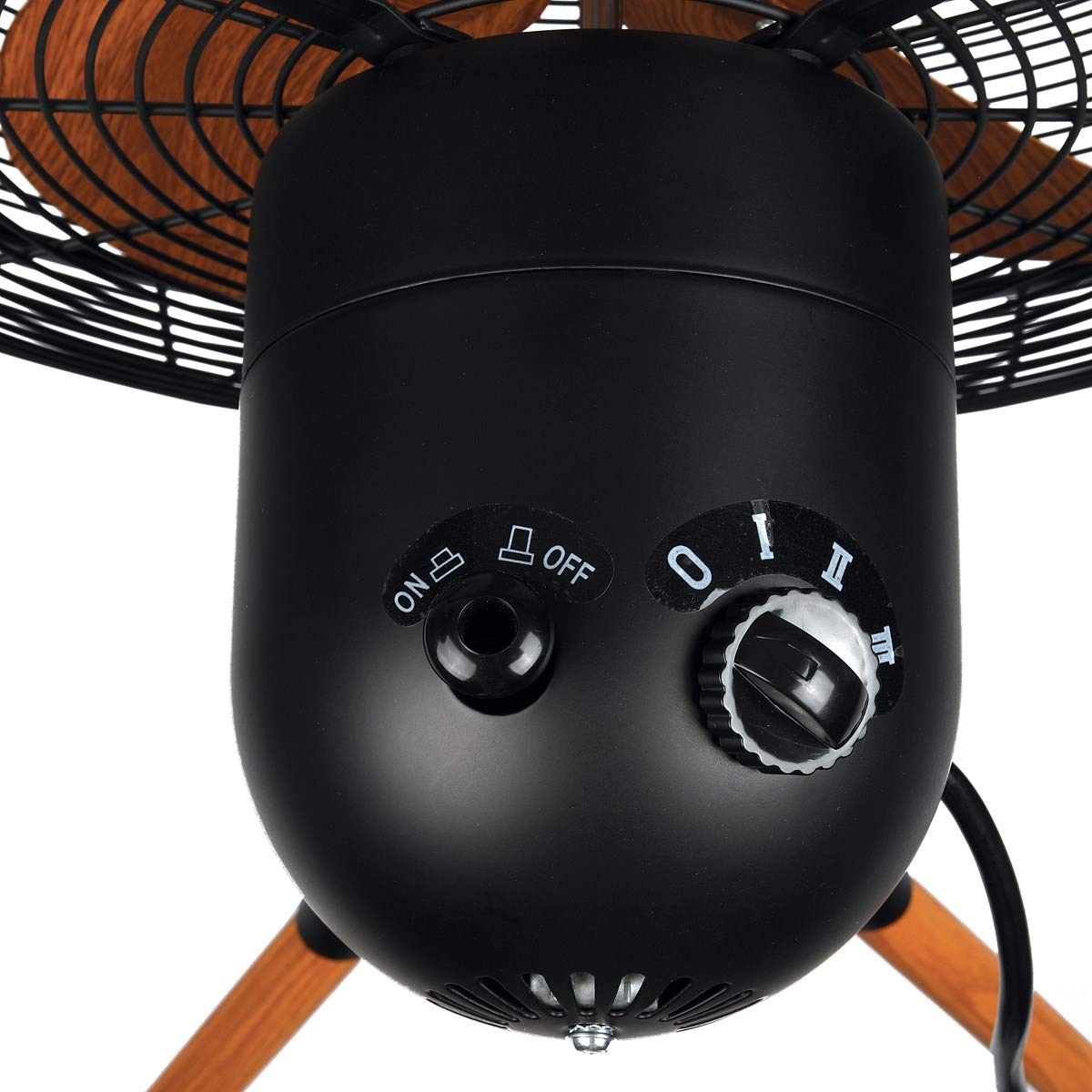 Ventilateur Sur Pied Oscillant Tarrington House - 3 Vitesses, Pales 39cm, Hauteur 127cm - Design Métal/bois Argent/marron