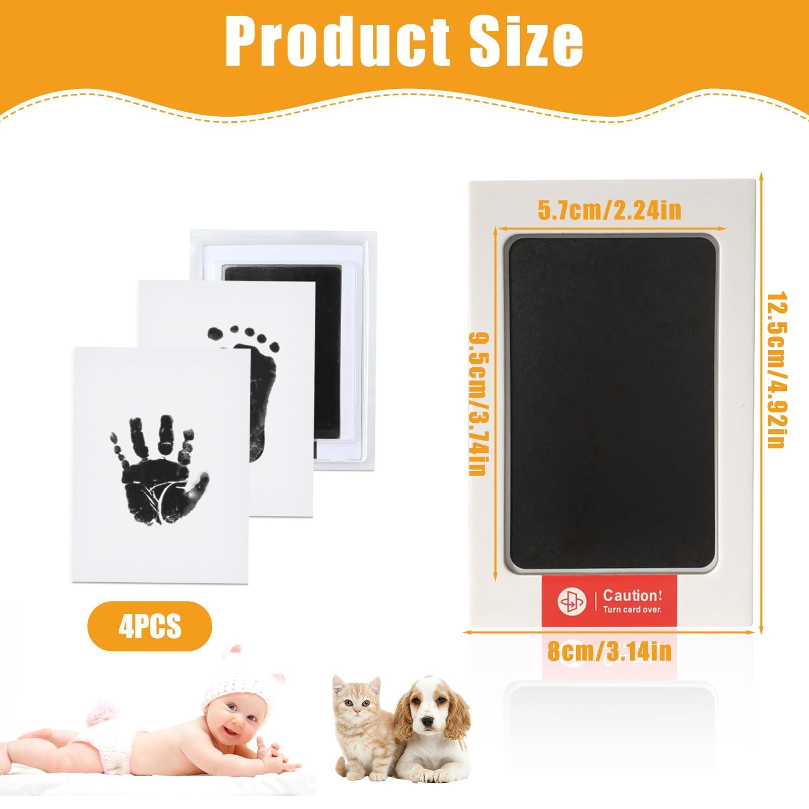 Kit Empreinte Chien Main Pied Bébé Chat Tampon Clean Touch pour Nouveau-Né et Animale Cadeau
