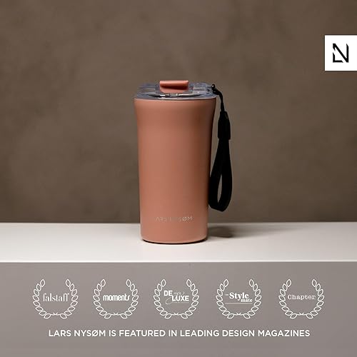 Miniatura 3 de LARS NYSØM Thermo Taza de café para llevar con correa de 17 onzas, taza de viaje sin BPA de 0.5 litros con aislamiento, taza térmica de acero