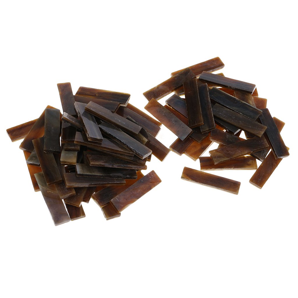80 Pieces Glass Mosaic Tiles for DIY Arts Crafts Rectangle Brown