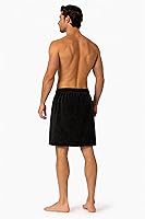 Vista 4 de Toalla ajustable de terciopelo de rizo de algodón turco para hombres (negro, talla única)