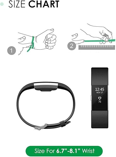 Miniatura 4 de ENJOYPRO Bandas de repuesto para Fitbit Charge 2, edición especial, pulseras de repuesto para Fitbit Charge 2 (grande, negro)