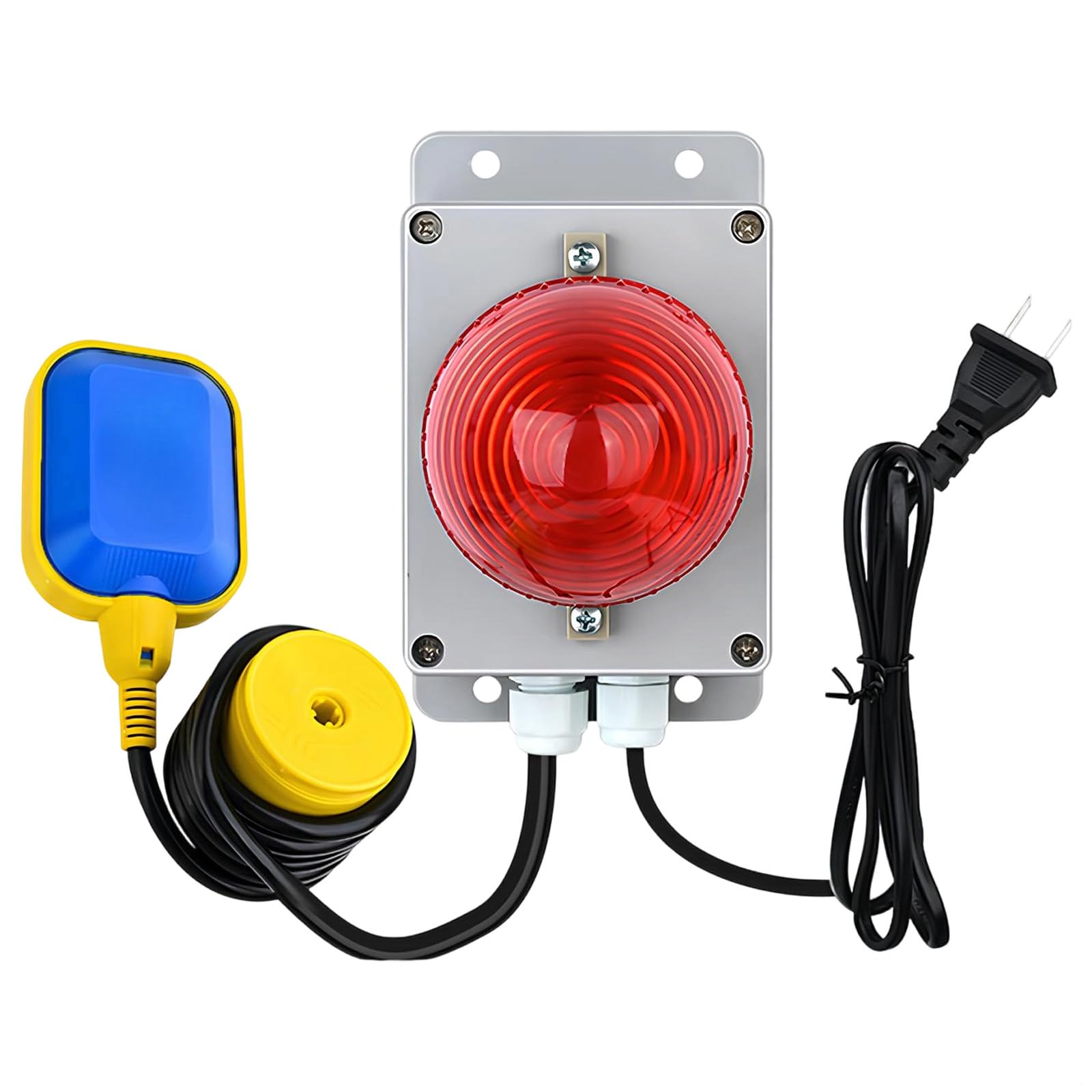 220 V Wasserstandalarm, Schwimmerschalter im Lieferumfang enthalten, 5 m Kabel, akustischer und visueller Alarm, 5,9 x 3,5 x 5,6 cm für Tanküberwachung