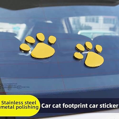 Miniatura 4 de 4 calcomanías de huellas de perro, 3D, impermeables, de dibujos animados, para vehículos, ventana de parachoques, decoración de la carrocería del