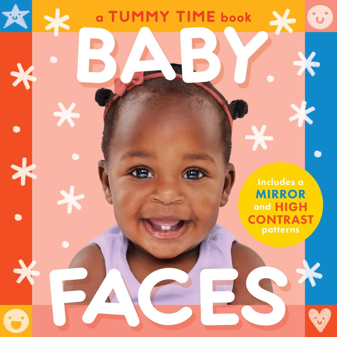 Baby Faces (a Tummy Time, High Contrast, Accordian Board Book with Mirror for Infants): Includes a Mirror and High Contrast Patterns Fold-Out Accordion Book