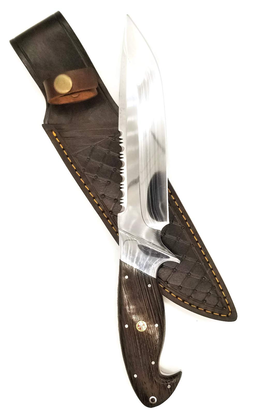 DKC-UL-102-WW Bear Claw Hunter Wenge Wood Fixed Blade Loveless Style Bowie Hunting Knife Custom Hand Made 12" Long 8" Blade 12 oz Ultraline Series