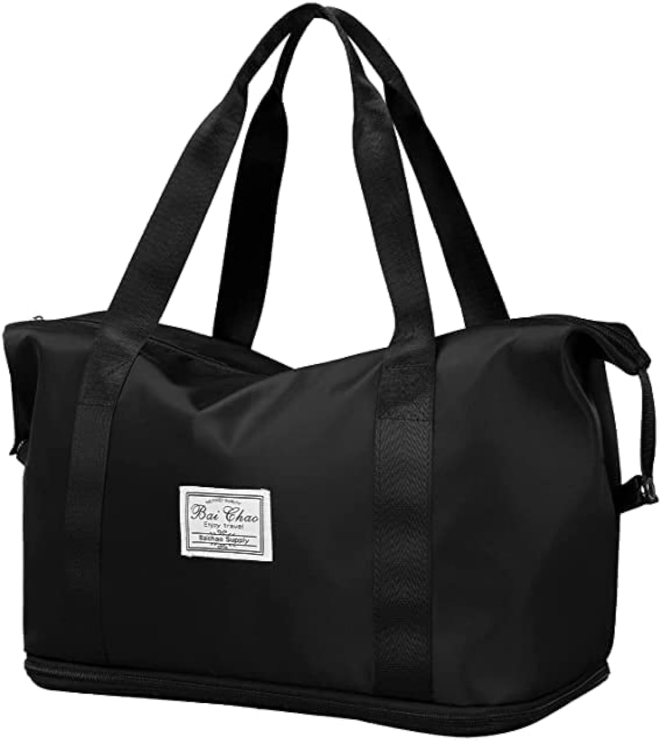 Foldable Travel Duffel Bag, Large Capacity Folding Travel Bag, Travel Lightweight Waterproof Carry Luggage Bag With Shoe Compartment (40 X 23 X 42 Cm) (Black), Nylon Foldable Travel Duffel Bag, Large Capacity Folding Travel Bag, Travel Lightweight Waterproof Carry Luggage Bag With Shoe Compartment (40 X 23 X 42 Cm) (Black), Nylon