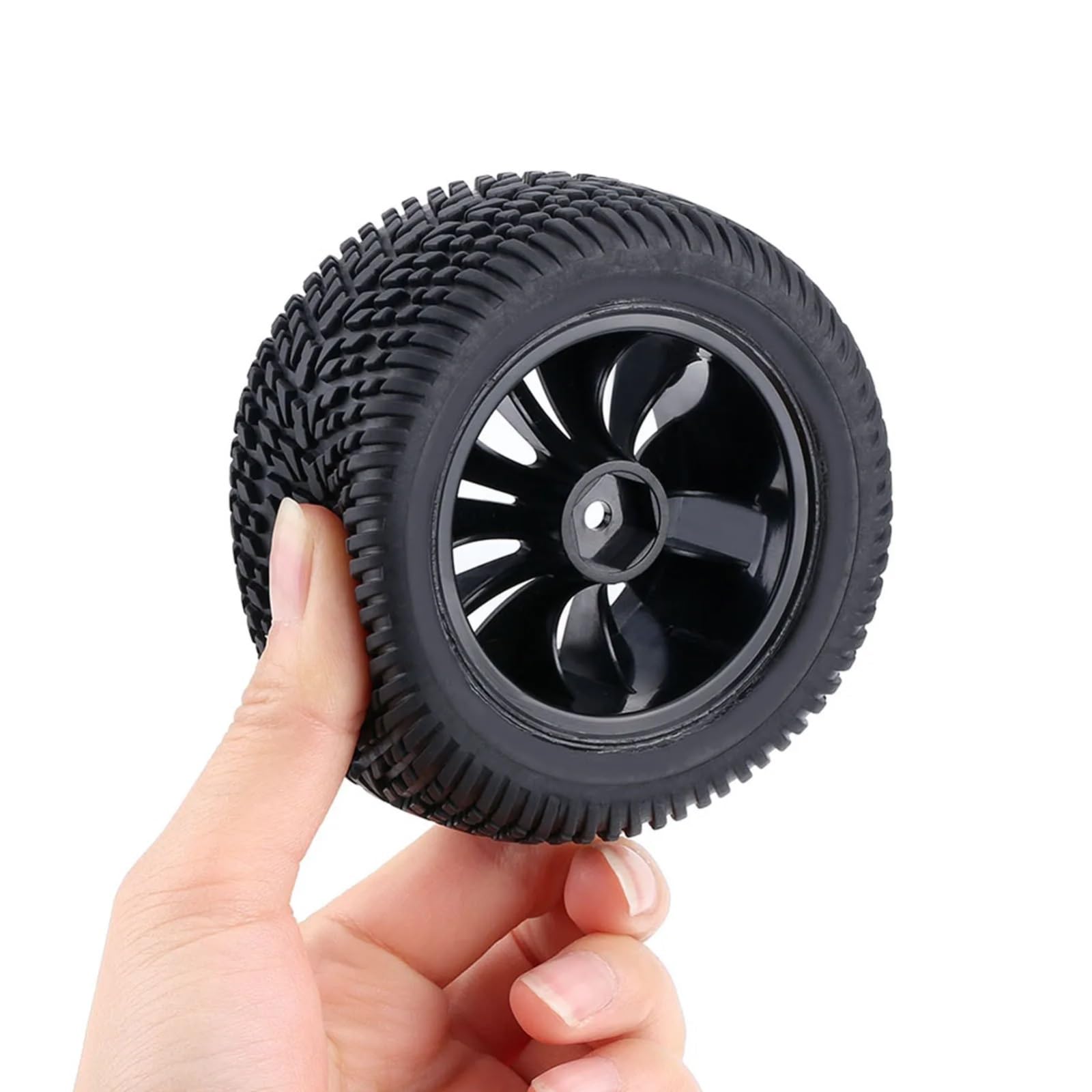 Per Racing 1:12 2 Pezzi Pneumatici Gomma Mozzi Plastica Ruota RC Modello Camion Auto Accessorio Assemblare Aggiornamento Modificato Sostituzione Sostituire Pneumatici