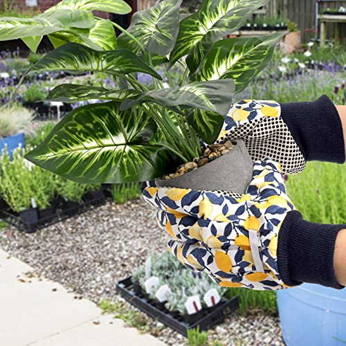 Soujoy 6 Pairs Gardening Gloves For Women, Soft Non-Slip Jersey Garden Working Gloves With Pvc Dots, Medium Breathable Yard Garden Gloves For Planting, Seeding, Fishing, Restoration Work, 3 Colors #TOP4