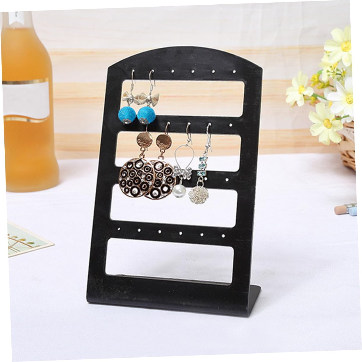 Earring Holder Stand, STOBAZA 3Pcs Acrylic Earring Holder Organizer Stand, Earring Organizer Stand for Hanging 48 Earrings, Durable-side Earring Display Stand for Vendors Earring Organizer Display