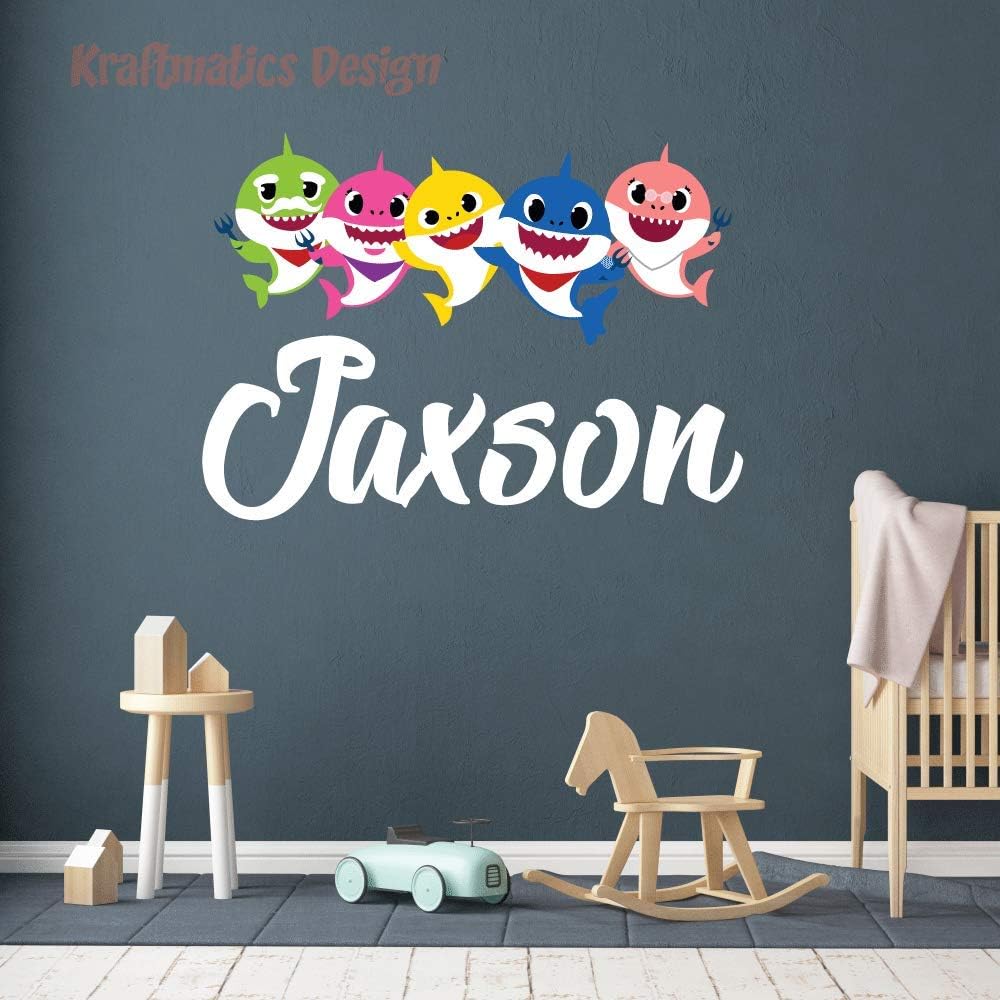 Baby Shark Name Series Nursery Wall Decal Baby Shark Wall