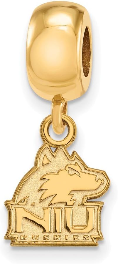 Northern Illinois Extra Small (3/8 Inch) Dangle Bead (Gold Plated)