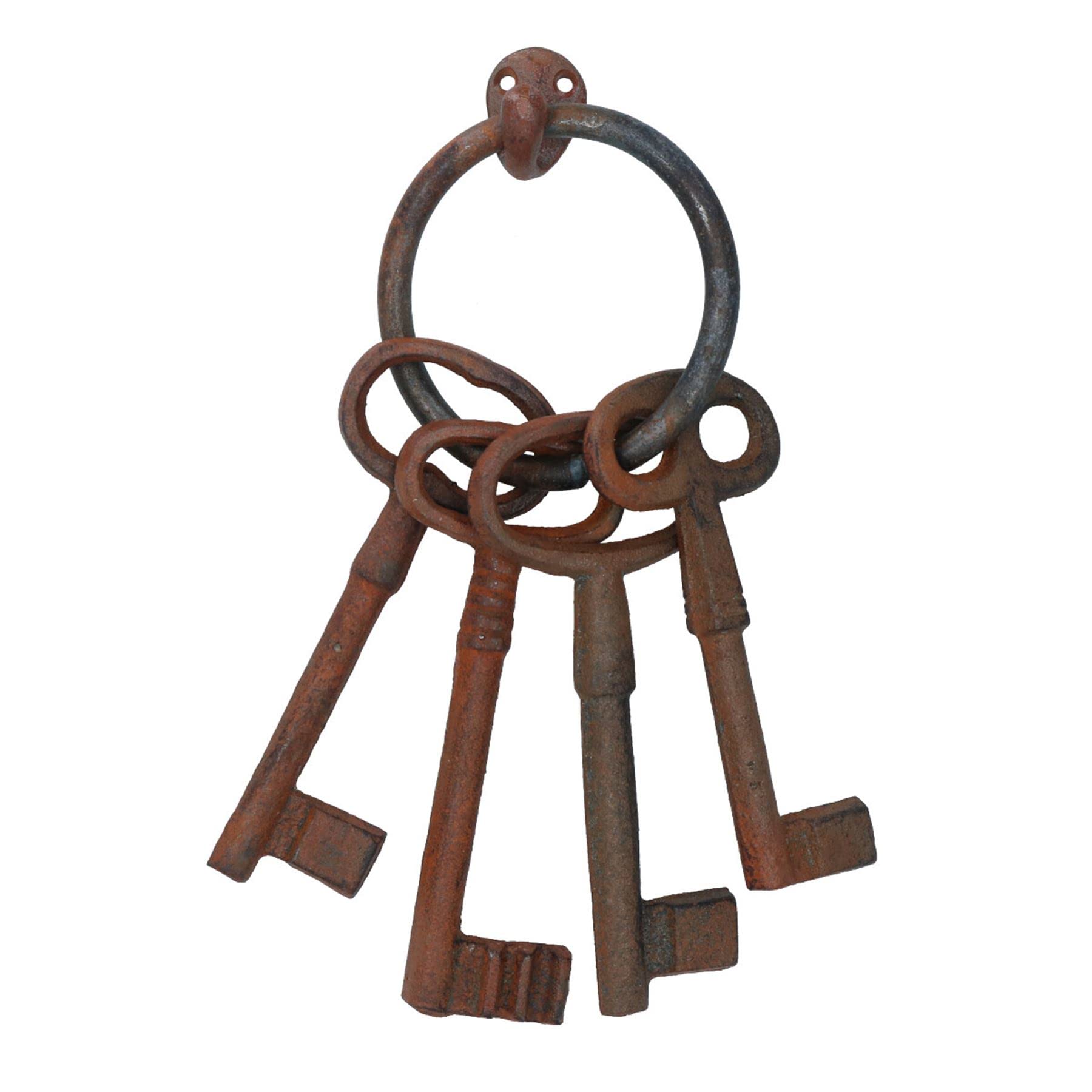 AB Tools Large Jailer Rust Keys Cast Iron Door Rustic Decoration Garden Tool Shed House