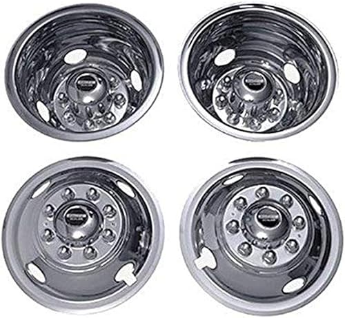 Pacific Dualies 35-1608 - Kit de estimulador de rueda de acero inoxidable pulido de 16 pulgadas y 8 lengüetas para Ford E350E450 2008-2019, F350 2WD