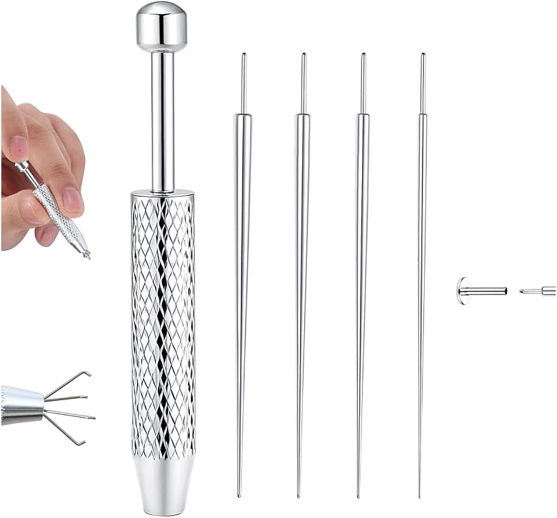 GEMQUEEN Kit de ferramentas com pinça e taper para troca de joias de piercing, 14G a 20G