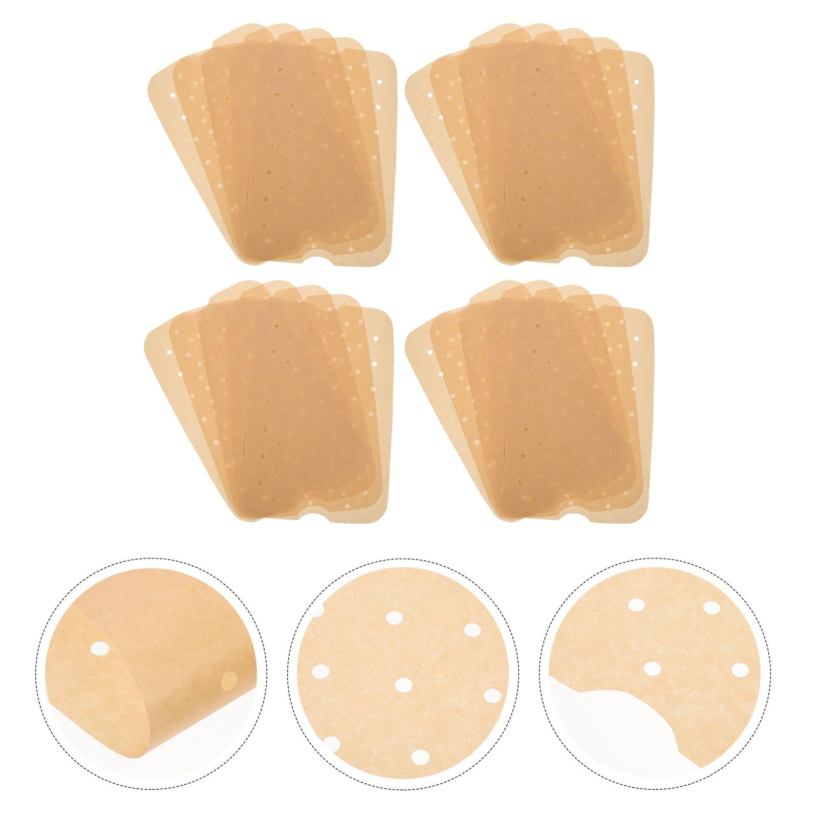 TOYANDONA Carta Forno per Friggitrice ad Aria 200 Fogli Microforati Antiaderente in Carta Khaki per Cottura Uniforme senza Grassi in Forno e Friggitrice