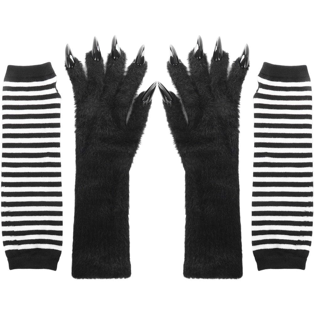 Guantes de hombre lobo realistas para completar disfraces de látex y trajes de terror