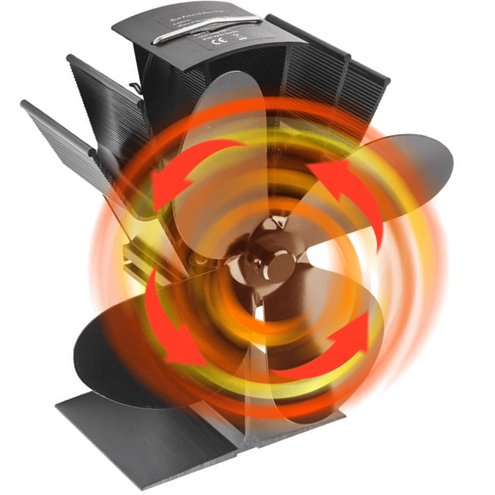 Ventilatorkachel voor houtkachel, warmteaangedreven