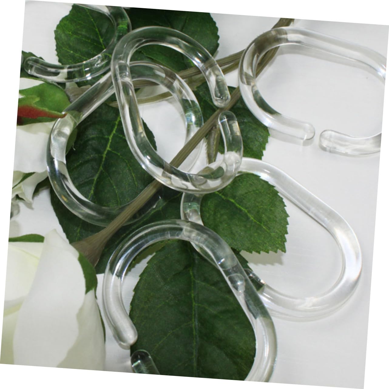 Crochets de Douche for Rideaux, 24 pièces, Cintre de Rideau de Douche, Anneaux de Rideau de Douche, Crochet de Rideau de Douche, Clip de drapé de Bain, Boucle de drapé de Bain,Crochets de sa