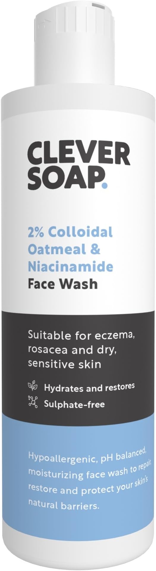 2% Colloidal Oatmeal & Niacinamide Face Wash - Gentle, Hydrating Facial Cleanser - Suitable For Eczema, Rosacea, Psoriasis & Dry, Sensitive Skin - Daily Cleansing Skincare For Women & Men