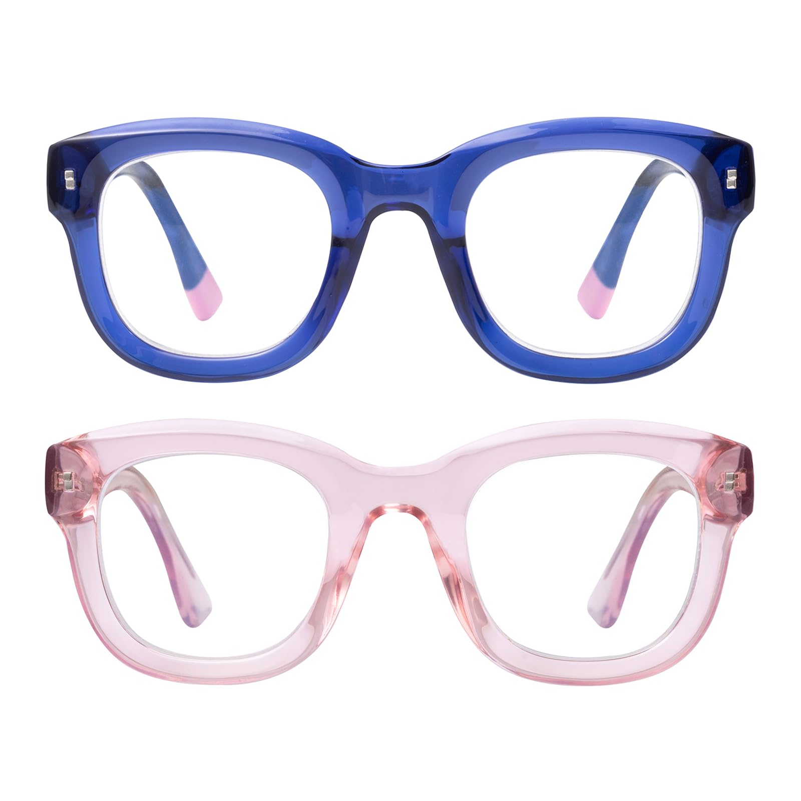 OuShiun Oversized Reading Glasses for Women Men Fashion Computer Readers Spring Hinge Eyeglasses