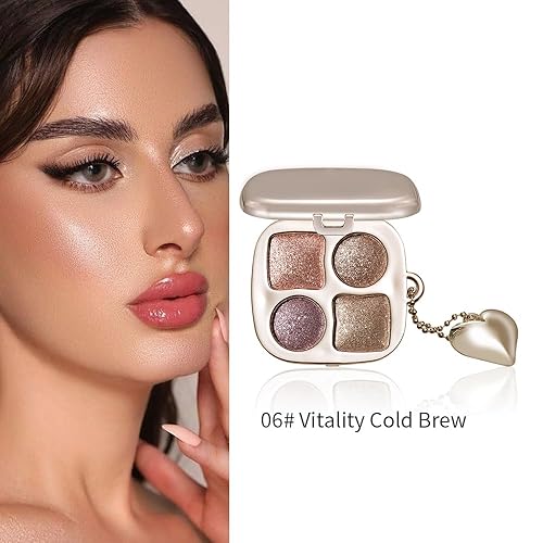 Miniatura 3 de Paleta de Sombras de Ojos Multi-Acabado, Paleta Iluminadora de Ojos con Acabado Mate, Brillo y Metálico con Polvo Sedoso y Suave, Brillo Fino