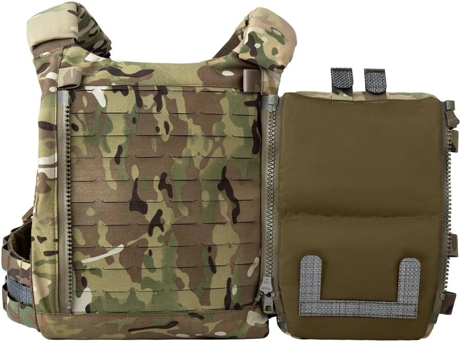 KRYDEX Tactical Zip On Back Panel Double Pouch Assault Modular Backpack for V5 Vest (MC)