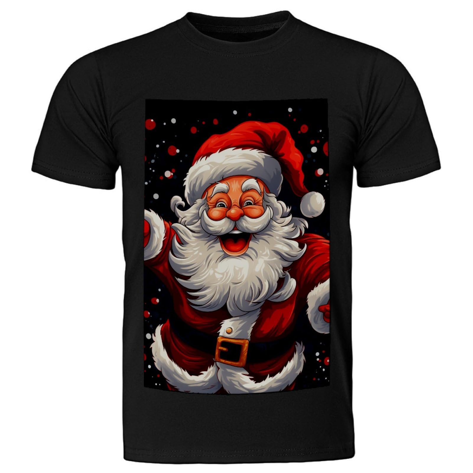 Camiseta de manga corta para hombre, cuello redondo, camisetas suaves ajustadas para todo tipo de cuerpo, 100% algodón, esenciales, encantador Papá Noel de Navidad